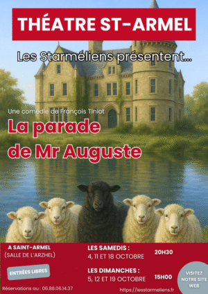 Affiche de la pièce de François TINLOT "La parade de Mister Auguste", jouée à Saint-Armel